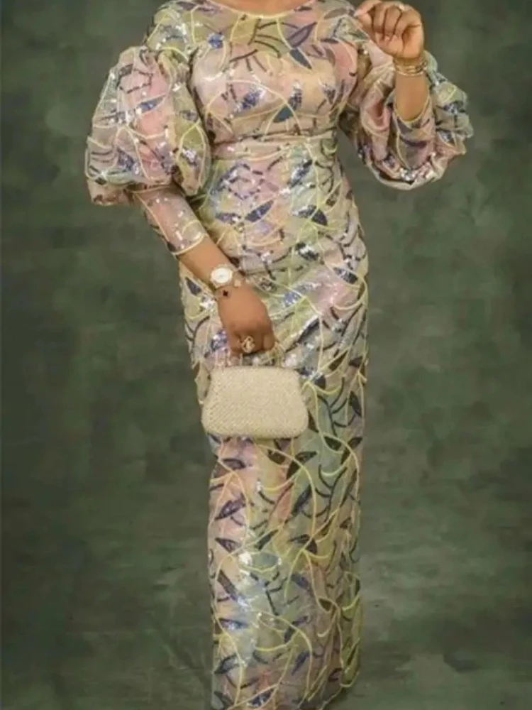 Herfst Elegante Nieuwe Afrikaanse Jurken voor Vrouwen Afrikaanse Vrouwen Dashiki Abaya Lovertjes Maxi Jurk Afrika Kleding Ankara Jurken S-4XL