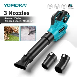 YOFIDRA Brushless Electric Air Blower Cordless Snow Dust Leaf Cleaning Blowing Violent Power Tool For Makita Battery Pin