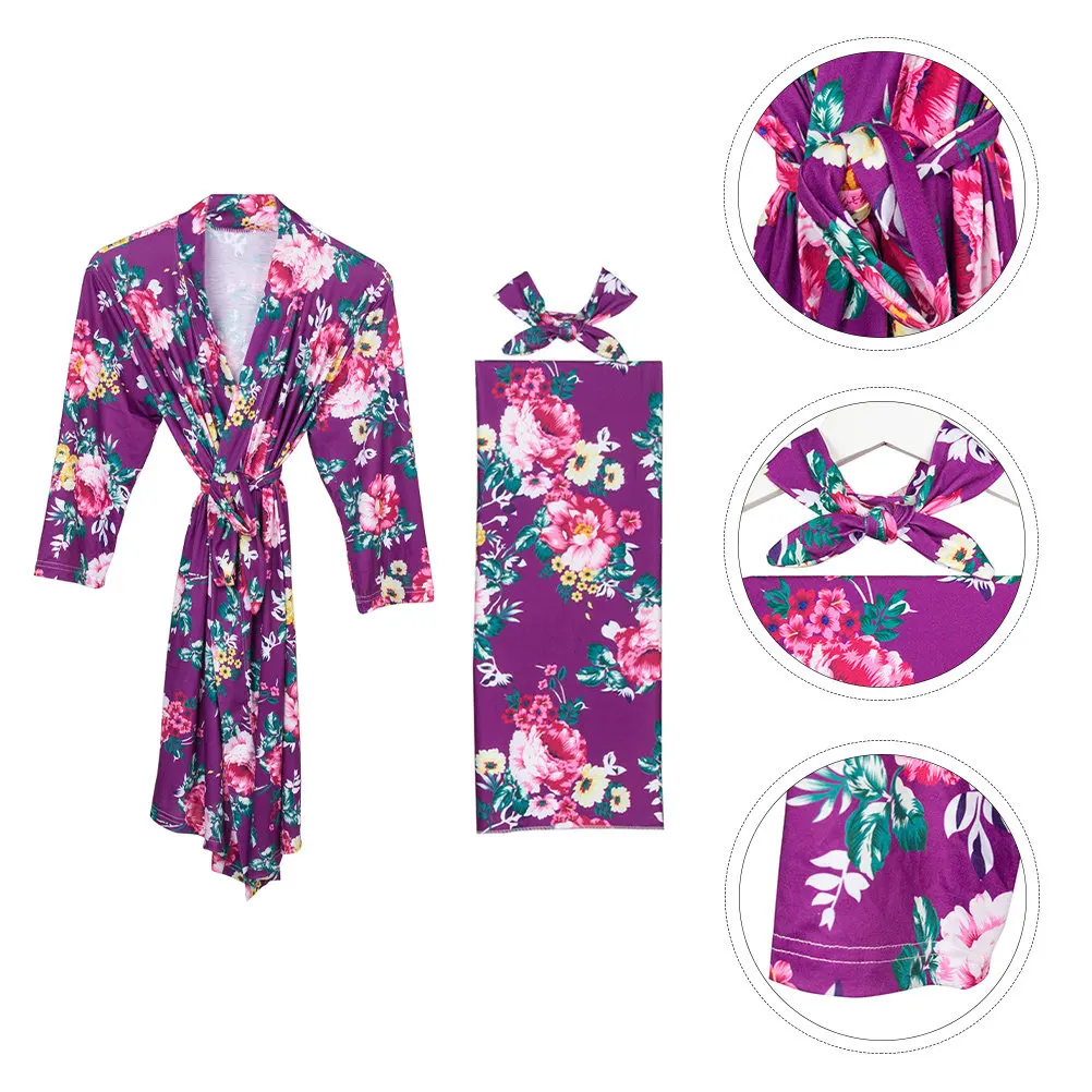 ensemble-3-pieces-robe-de-grossesse-et-d'allaitement-pour-femme-motif-floral-violet-avec-couverture-bebe-et-bandeau-tailles-xl-xxl-vetements-de-maternite