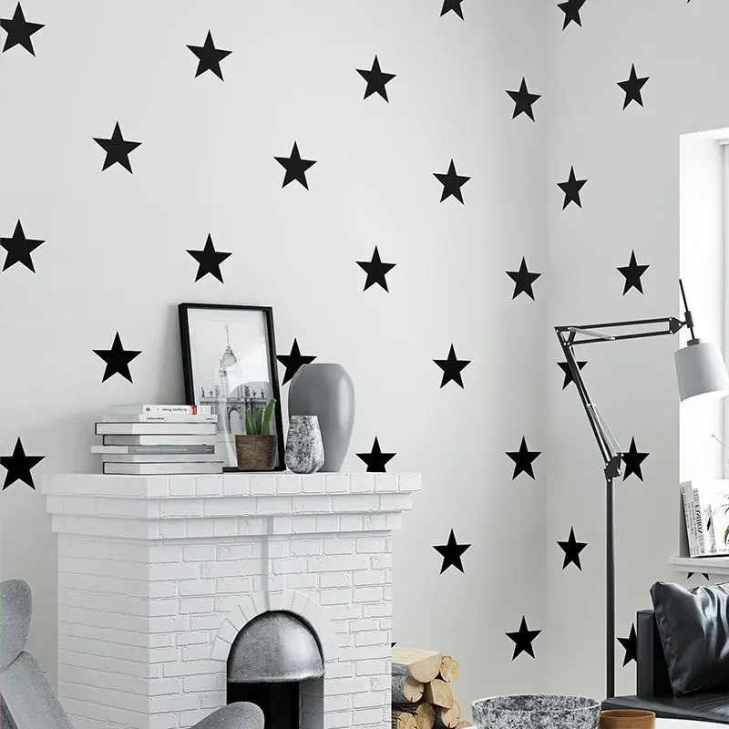 Modern simple geometry star Pentagram living room bedroom wallpaper children's room sailboat pirate ship wallpaper W92