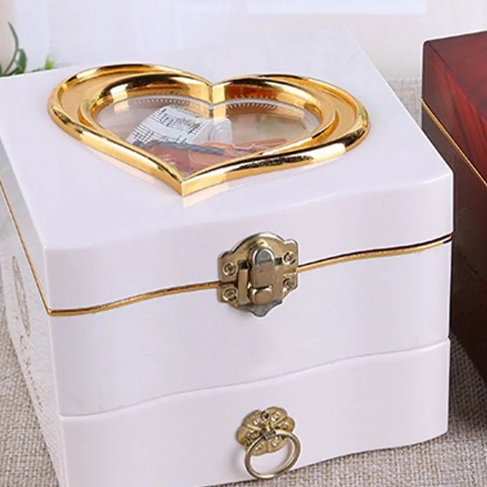 

Creative Music Jewelry Storage Box White Dancing Girl Musical Case Jewelry Organizer for Women Girls Home Bedroom Storage