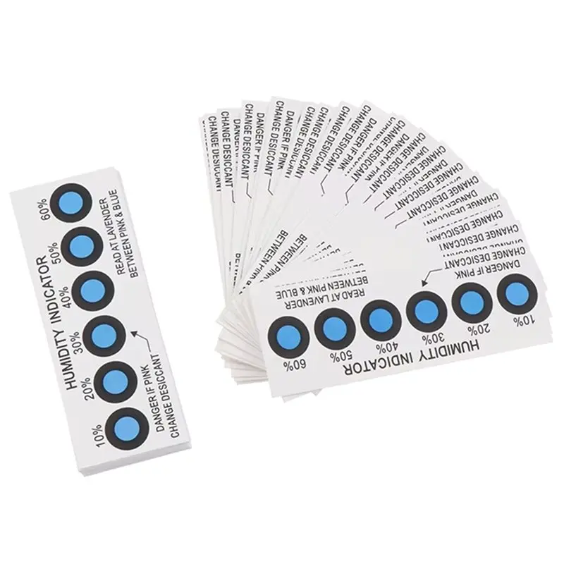 A93E-Paper Blue Six-Point Humidity Indicator Cards(50Pcs) For Testing 10%-60% Moisture Content In Open Storage Vessels