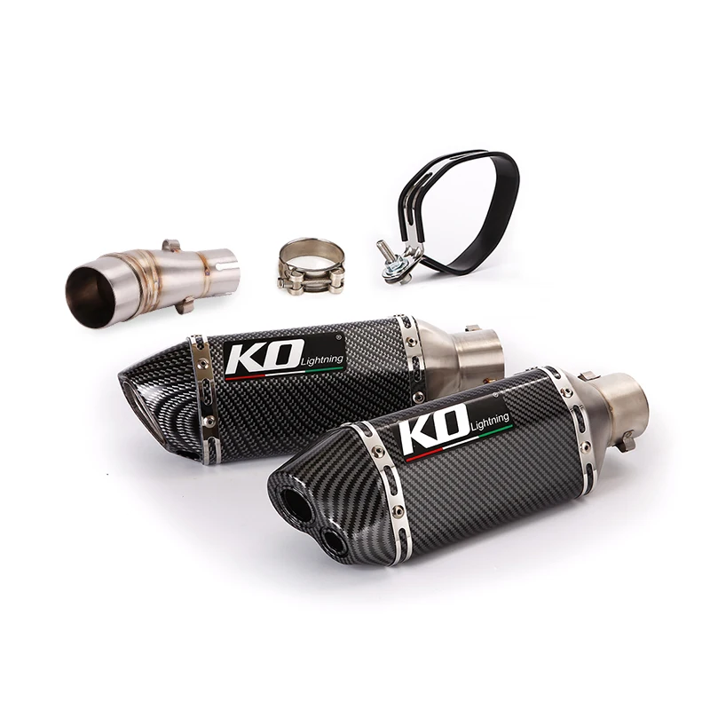 

For Moto Kawasaki Z250 Ninja250 300 Slip On Exhaust System Pipe Dual Outlet Head Pipe Slide 310MM Without Muffler DB Killer