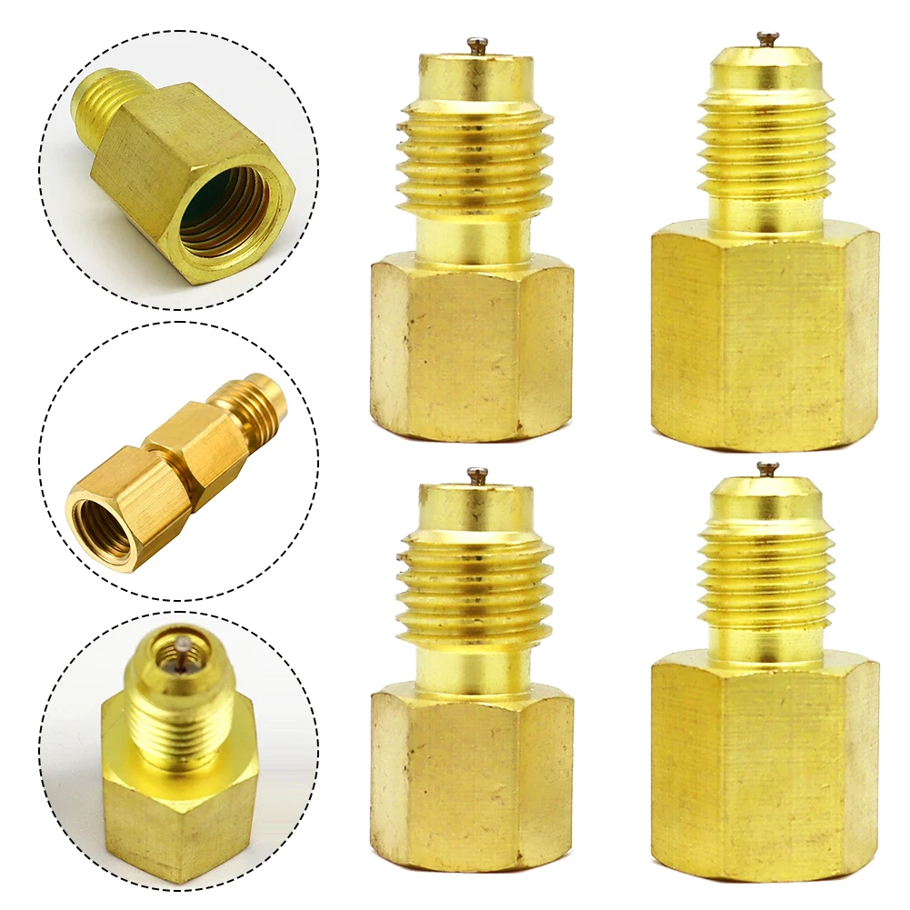 Refrigeration Adapter Kit R134A to R12 12 Female to 14 Male Flare Connectors for Efficient Refrigeration Tasks