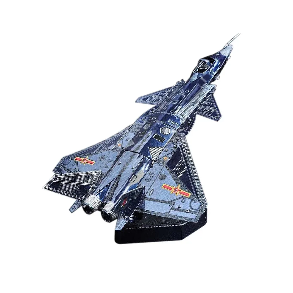 Rompecabezas Metálico 3D, Modelo de Avión de Combate J-20 de la Fuerza Aérea, para Armar a Mano, Juguete de Rompecabezas para Niños y Adultos