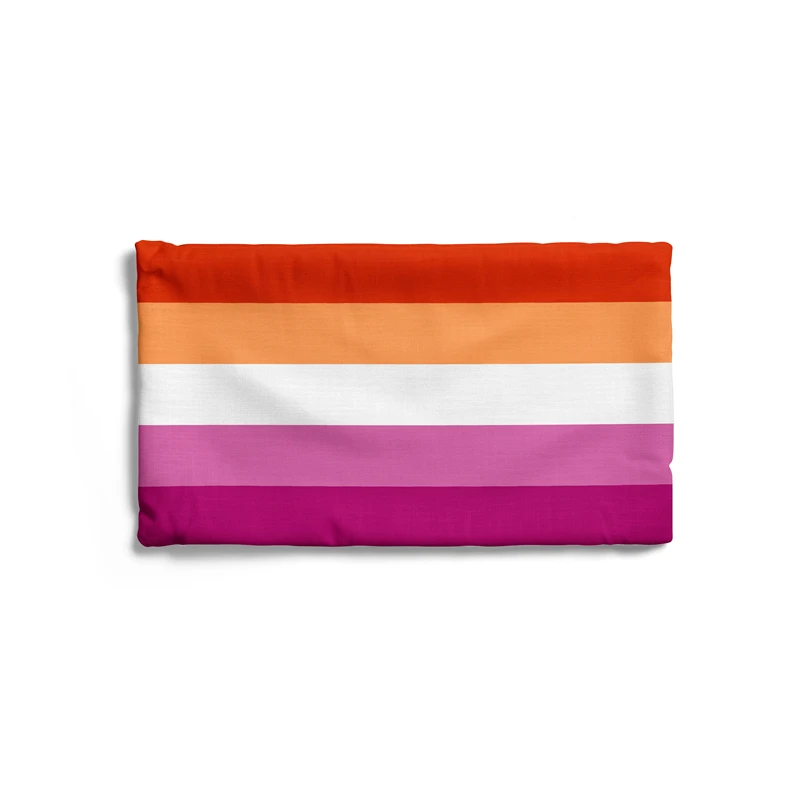 Aertemisi 20'' x 12'' Orange Pink Lesbian Flag 5 Stripes Rectangular Throw Pillow Cushion Covers Cases Pillowcases 50cm x 30cm