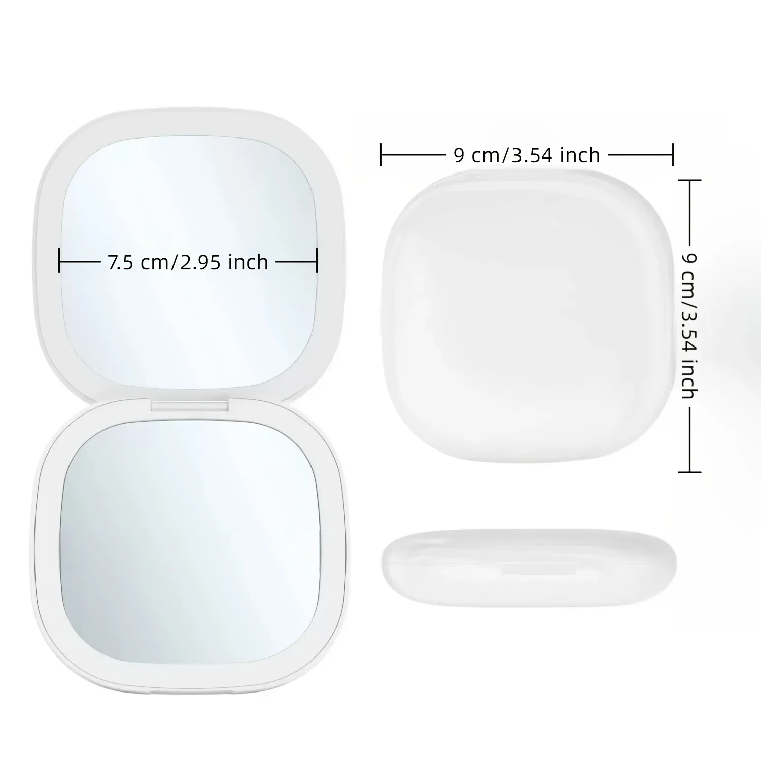 5X Double-Sided Magnifying Makeup Mirror with Lights, Handheld Mirror, Light Luxury and Convenient, Double-Sided with Led Lights and Tweezers, High-Definition Beauty Mirror, Rechargeable Smart Mirror with Three-Color Adjustable Light, Essential for Travel, Suitable for Makeup and Touch-Ups