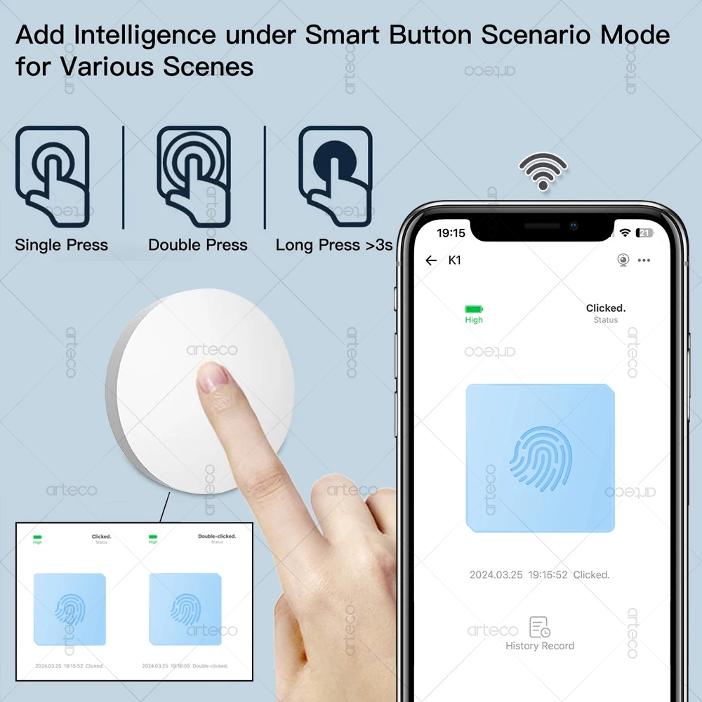 Ewelink Zigbee Smart Push Button Wireless Scene Switch Remote Control Automation Scenario Switch Can Works With Zigbee2mqtt ZHA
