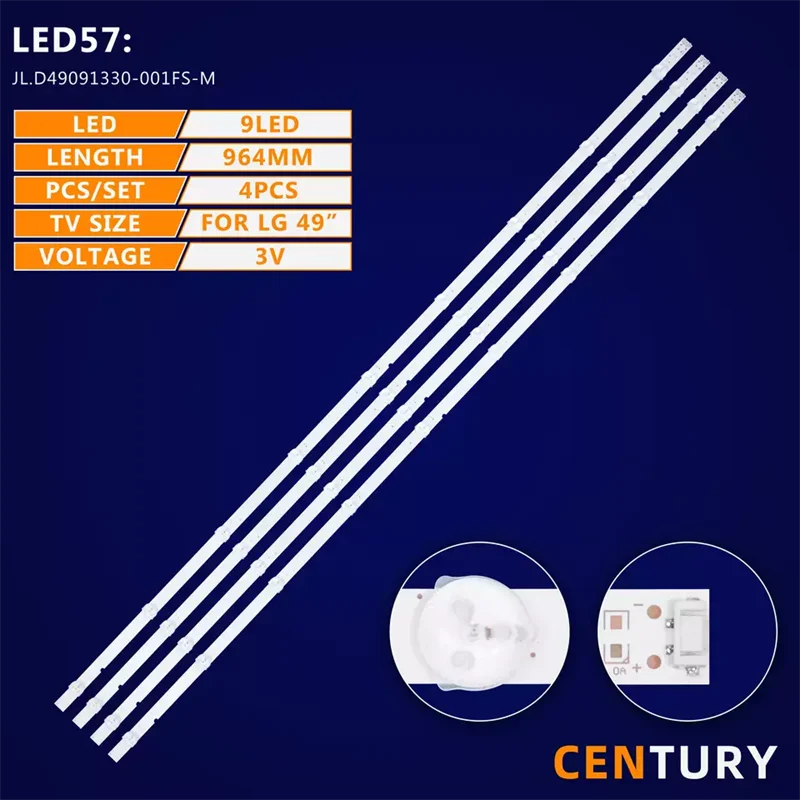 10kit LED backlight stripJL.D49091330-001FS-M for LG 49