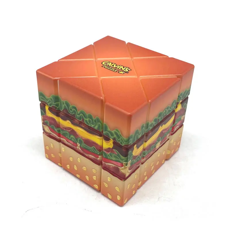 Yummy Golden Cheese Hamburger Fisher Magic Cube Calvin's Puzzles Speed Twisty Puzzle Brain Teasers Educational Toys