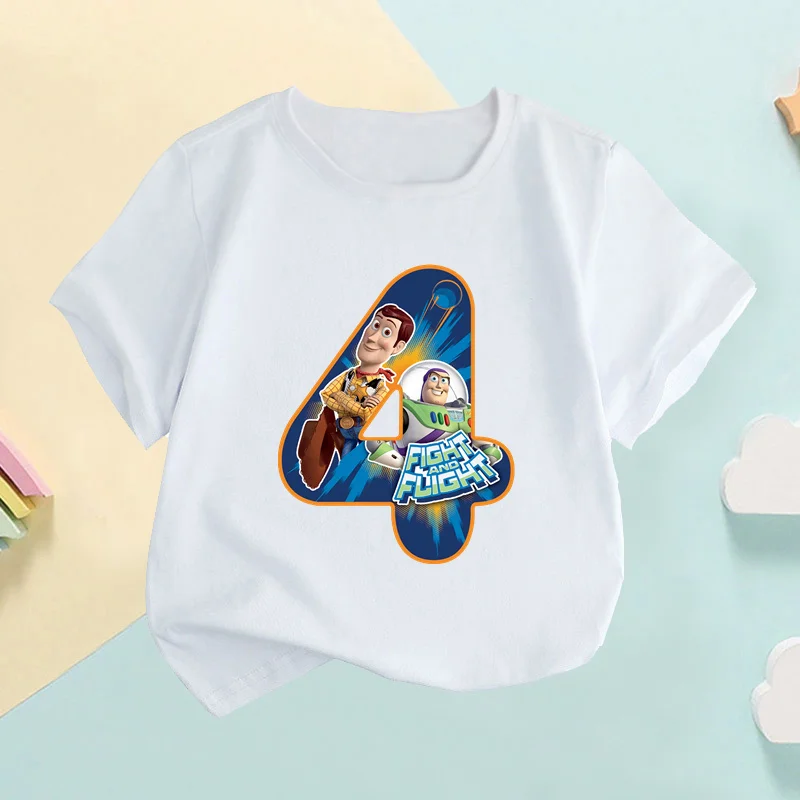 Toy Story Buzz Lightyear Woody Number Kids T shirt Girls Clothes 1 2 3 4 5 6 7 8 9 Years Birthday Baby Boys T-Shirts,HKP5309