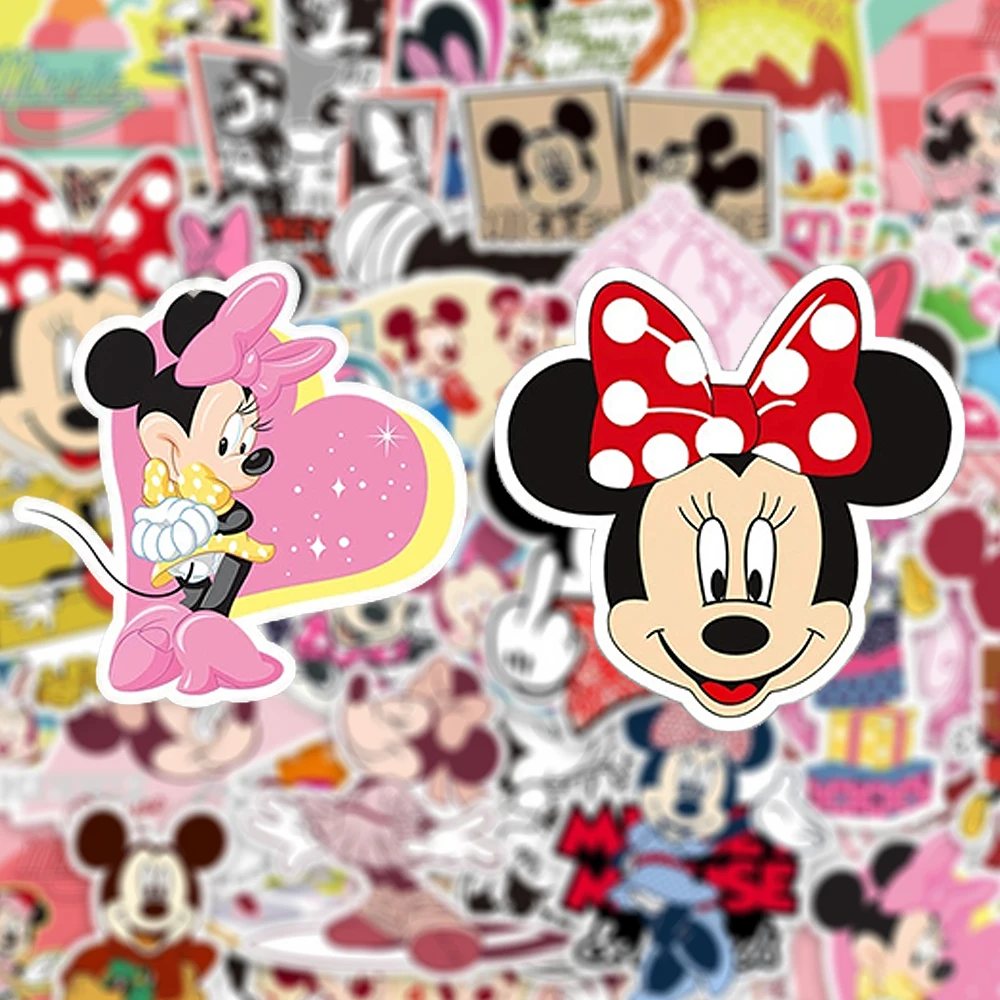 

10/30/50pcs Funny Disney Cartoon Mickey Mouse Minnie Stickers Cute Classic Anime Decals Sticker for Water Bottle Phone Notebook