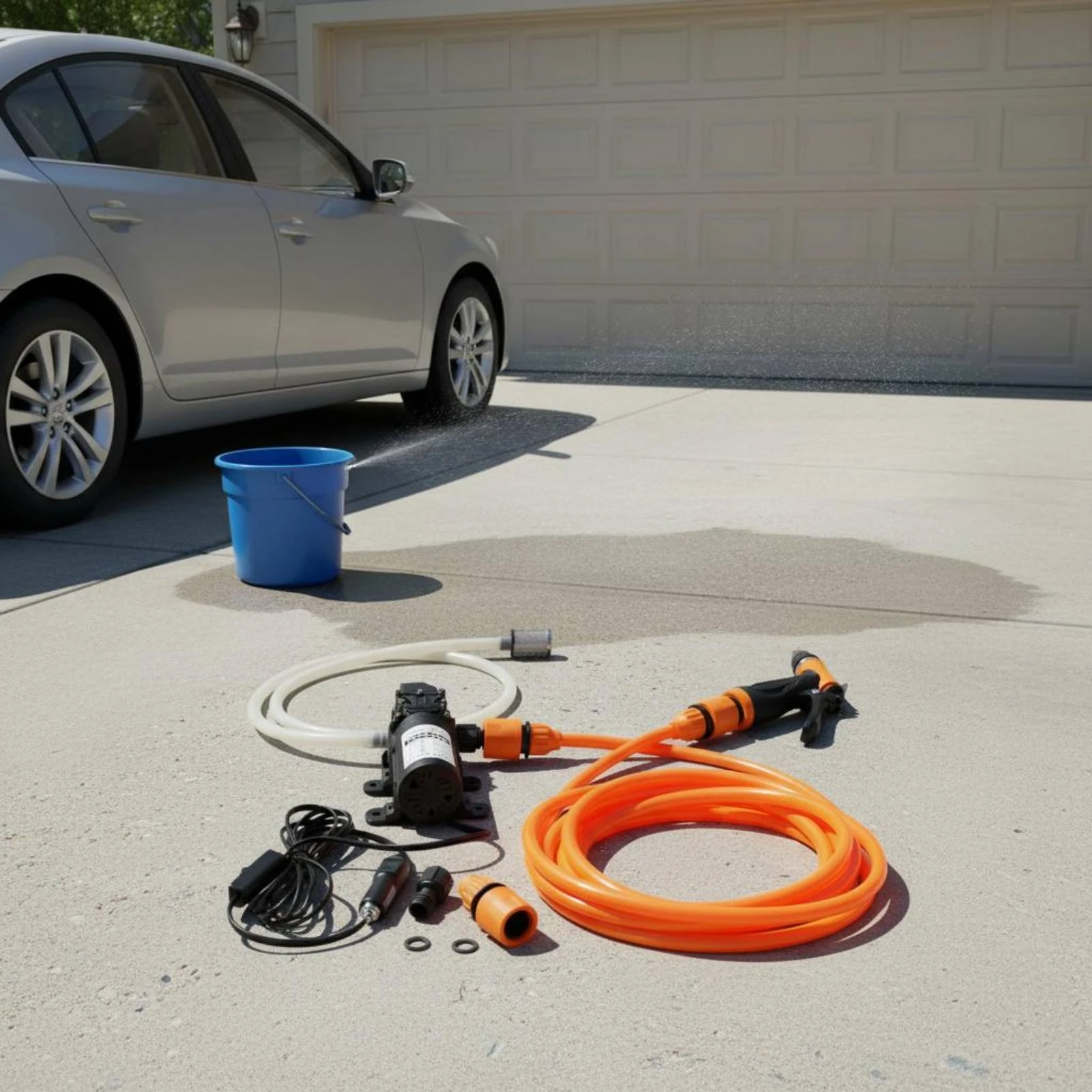Portable Electric Car Washer Smart Switch 12V Electric Washer Car Wash Water Pump Wide Applications Power Tool Self-Priming