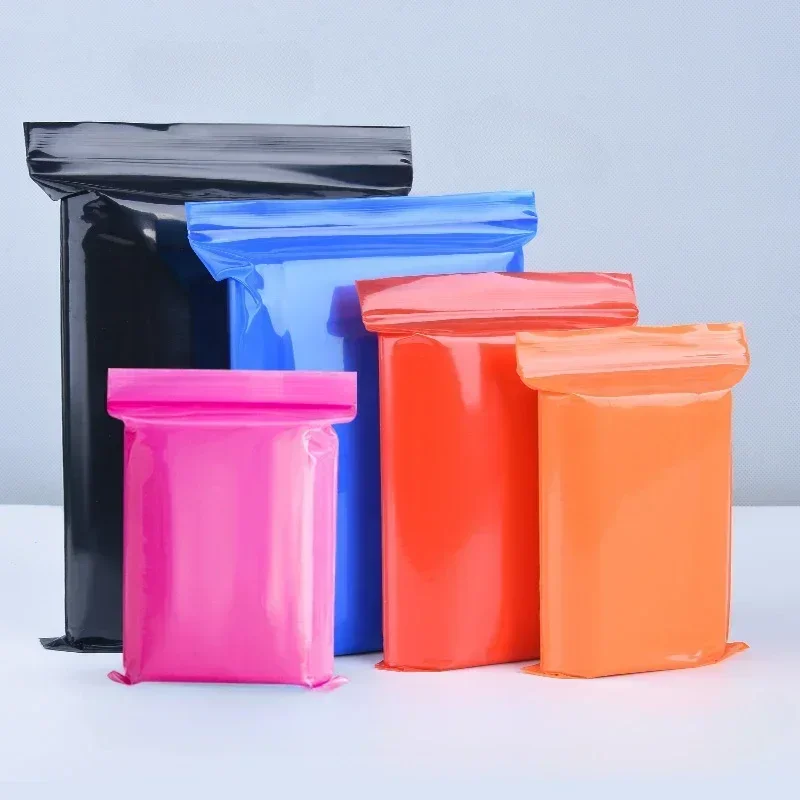 0.12mm Thick Colored PE Self Sealing Bag Multiple Sizes of Sealed Packaging Storage Bags Snack Jewelry Packaging Sealed Pouch