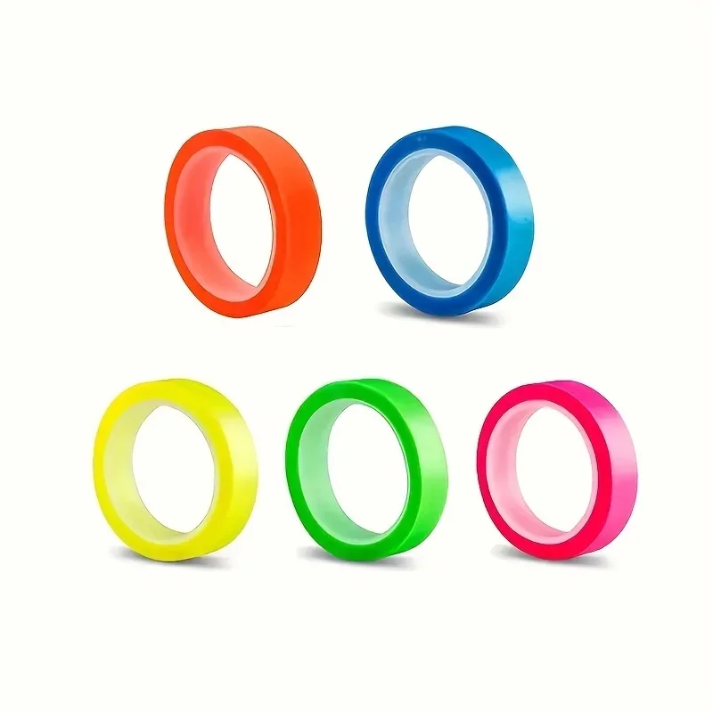 5/10/25Rolls Color Index Tag Stickers Removable Fluorescent Colored Labels Reading Class, Semi-Transparent Suitable For Reading