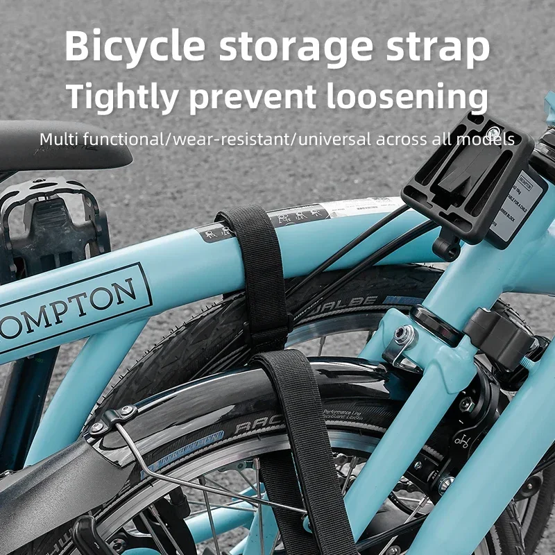 Adjustable Bicycle Velcro Straps - Durable Folding Bike Body Straps for Storage/Transport, Anti-Slip Bicycle Accessories