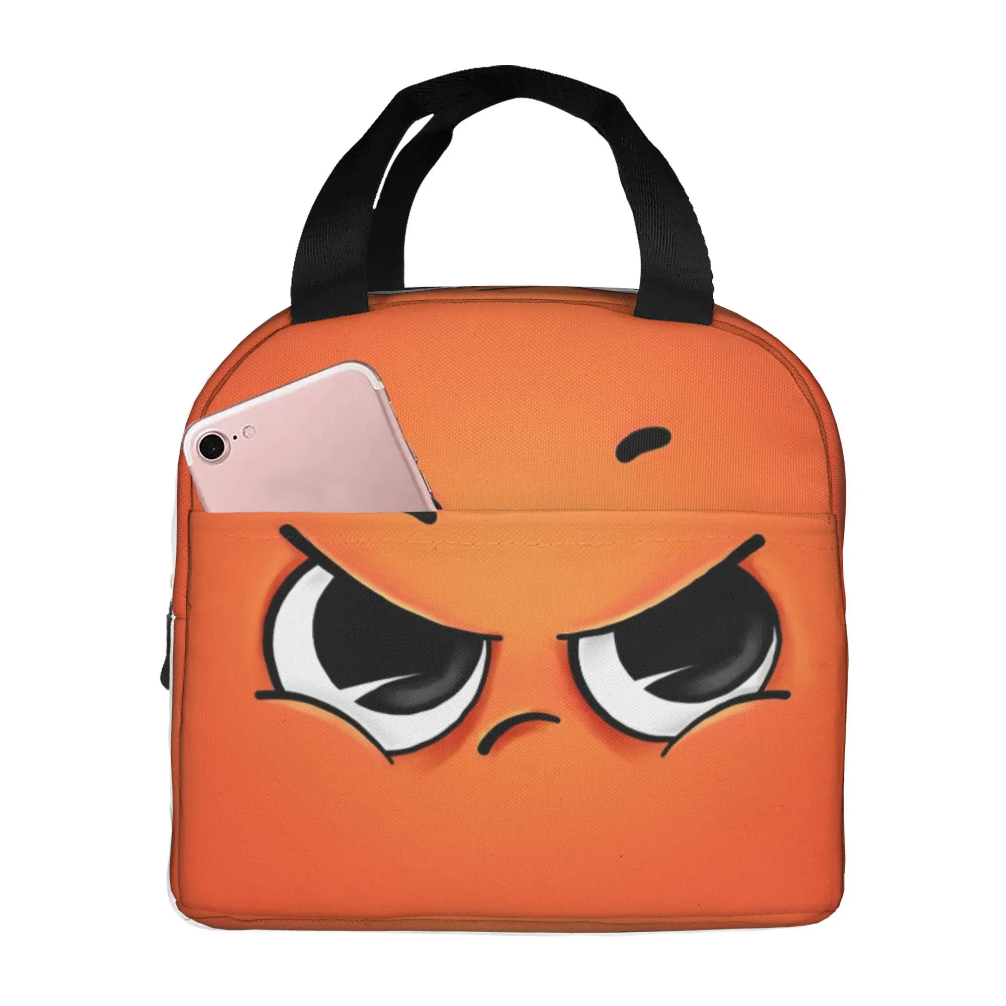 Funny Face Insulated Lunch Bags for Camping Travel Cute Cartoon Resuable Thermal Cooler Lunch Box Women Men
