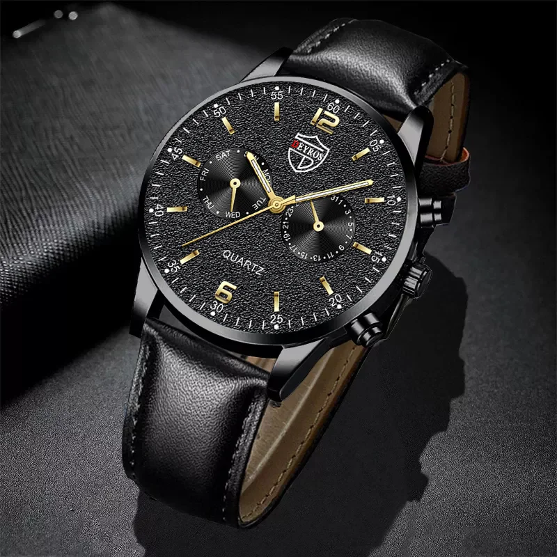 

Fashion Mens Watches Luxury Men Sports Leather Watch Male Business Stainless Steel Quartz Wristwatch Luminous Clock montre homm