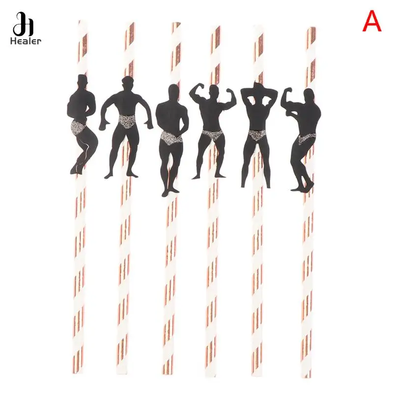 6Pcs Stripper Dancing Men cannucce decorazioni per feste di addio al nubilato cannucce festa messicana bomboniere forniture per feste per adulti