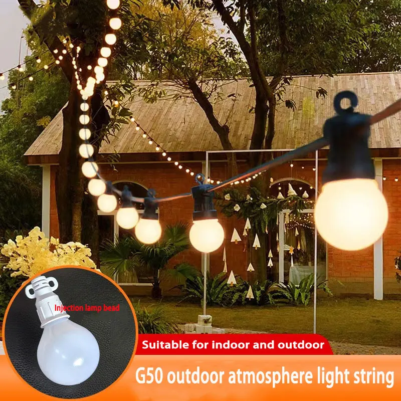 G50 Bulb Lights String Solar Outdoor Waterproof LED Camping Light Garden Festival Lamp