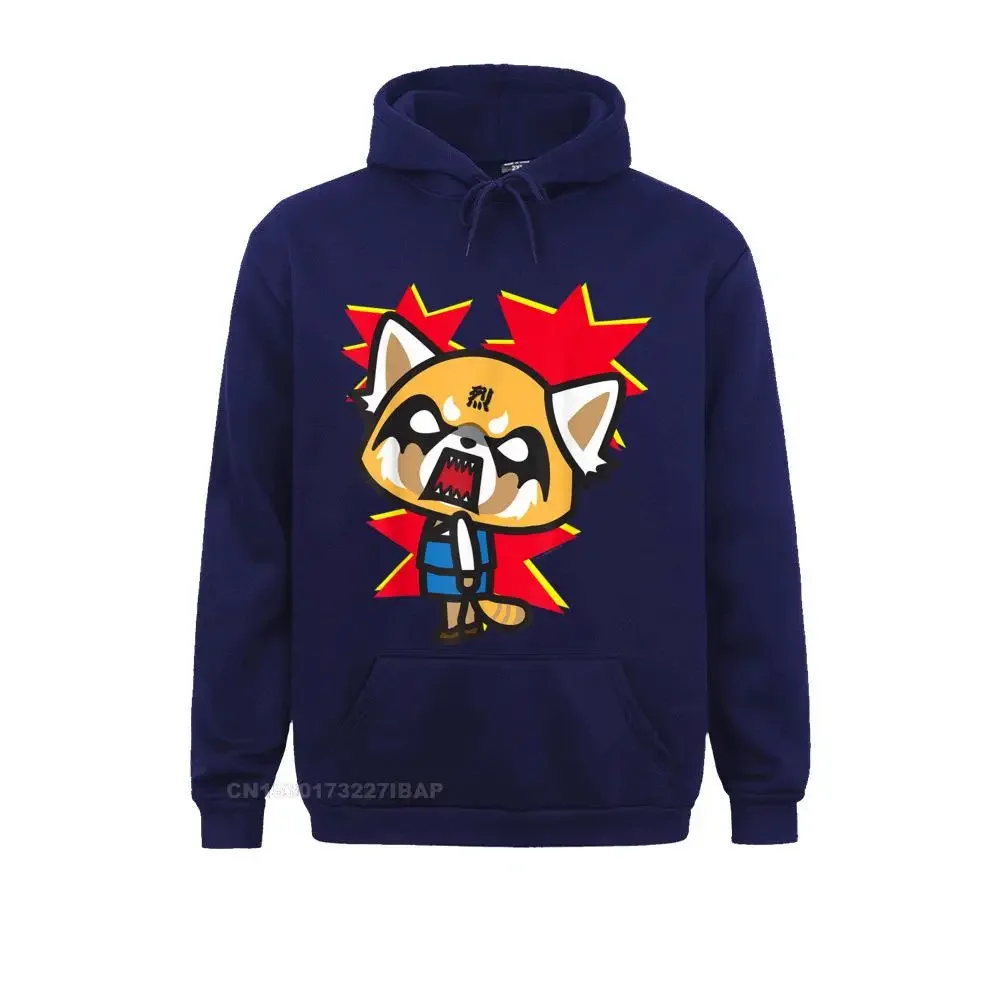 Aggretsuko Rage Face Tee Shirt 2021 New Long Sleeve Personalized Sweatshirts Men Hoodies Slim Fit Hoods Fall Christmas