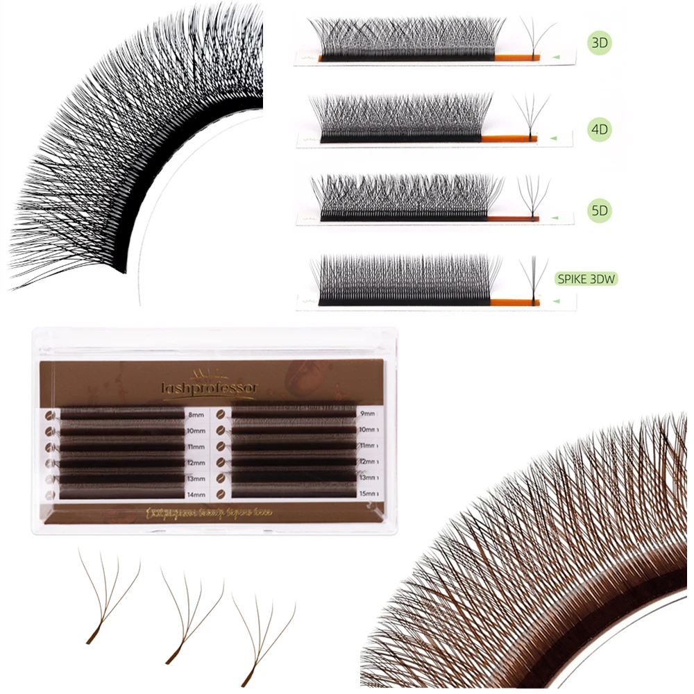 

LASHPROFESSOR W Shaped Lashes 3D 4D 5D Fairy Clover Lashes Premade Bloom Fans Soft Black/Dark Brown Volume Eyelash Extensions