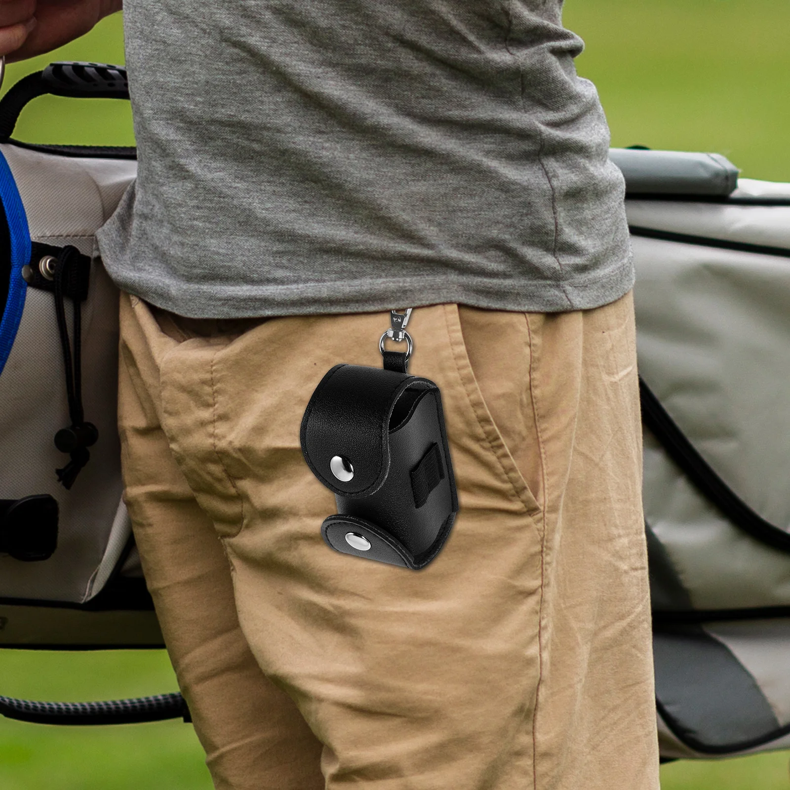 

Golf Ball Pouch Bag Multifunctional Storage For Tees Markers Accessories Waist-Hanging Lightweight Golf Cart Attachment Small