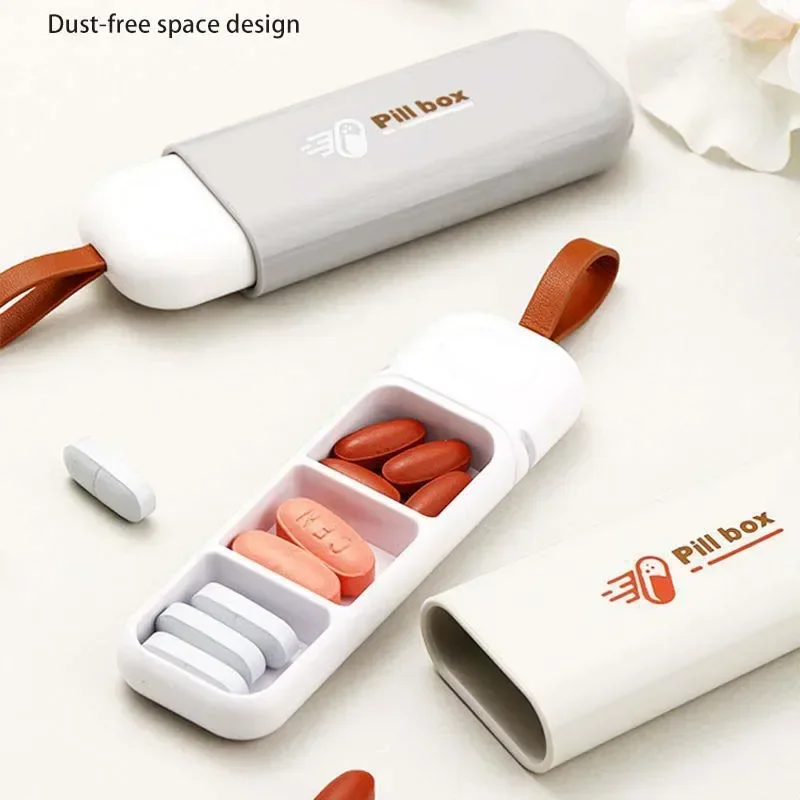 

New Colorful 3 Spaces Medicine Case Health Care Container Case Pill Box Splitters Portable Travel Pill Box Tiny Box