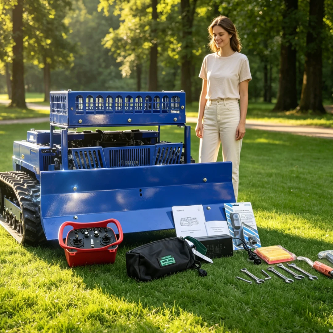 Customized lawnmower with a multifunctional machine with a shelf installed above, portable operation, professional weeding