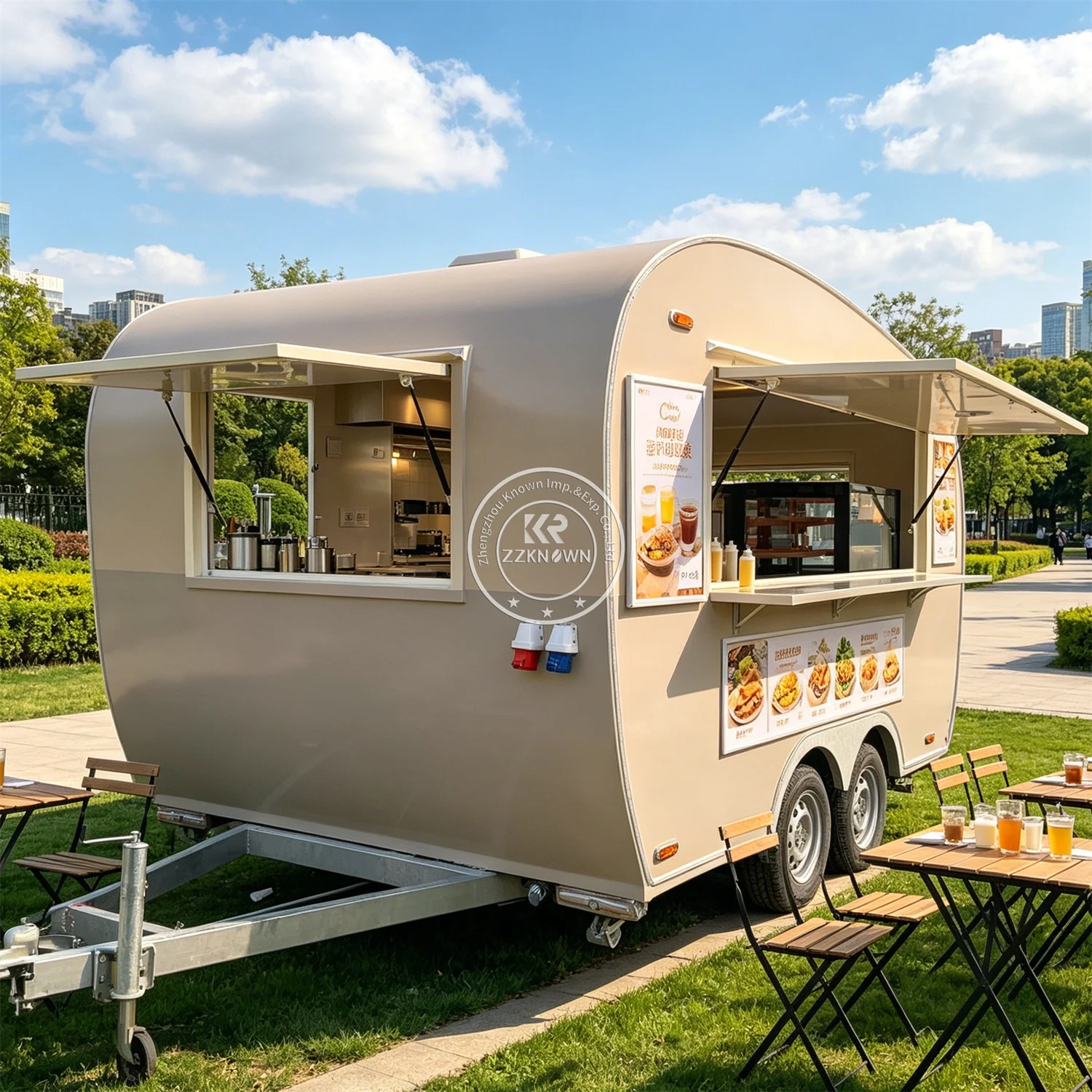 

Concession Food Truck Street Catering Trailer Custom Mobile Bubble Tea Truck BBQ Pizza Taco Food Trailer With Full Kitchen