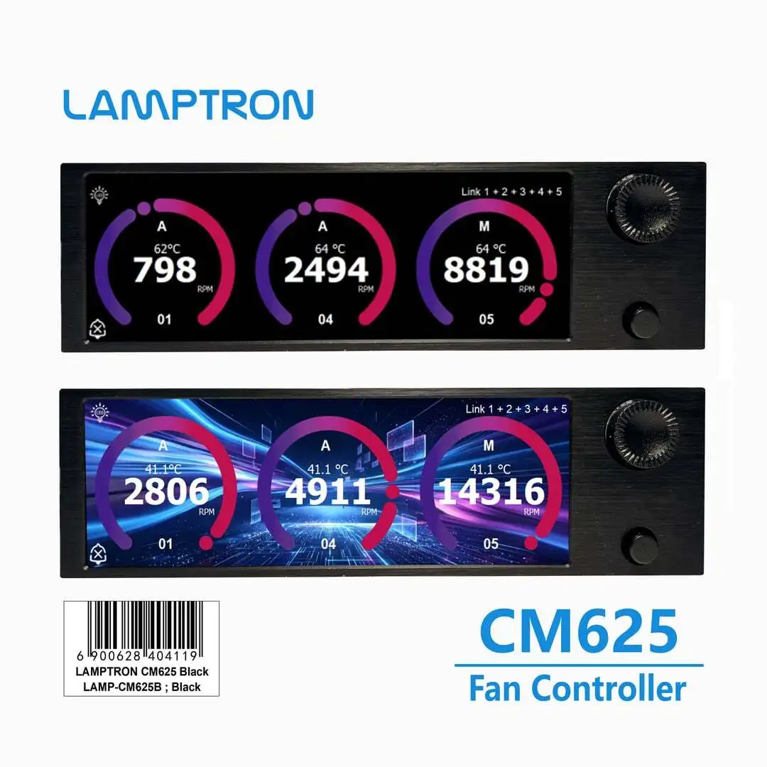 *NEU*lamptron CM625 -- Lüftersteuerung, sprachinteraktiv, Vollfarbdisplay, benutzerdefinierte Benutzeroberflächen, Uhr)