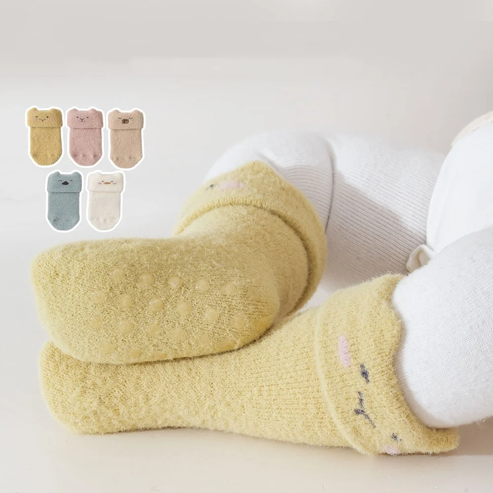 

Autumn Winter Baby Floor Socks Newborn Plush Warm Thick Anti Slip Socks Infant Girls Boys Indoor Cute Cartoon Toddler Sock 0-3Y