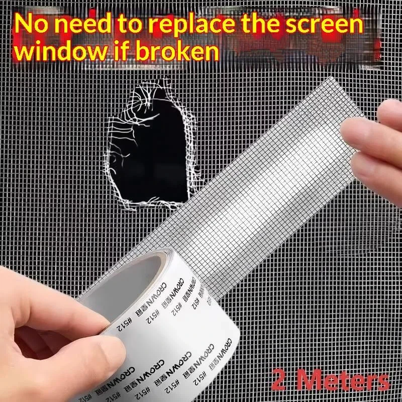 2 Meter Window Screen Repair Patch Window Net Anti-mosquito Mesh Door Mosquito Netting Patch Repair Broken Hole Screen Net