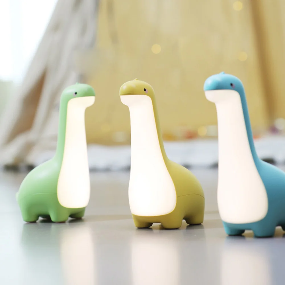 Luz nocturna de dinosaurio, bonita luz nocturna para niños, protección ocular, lámpara de sincronización para mesita de noche, carga USB, decoración