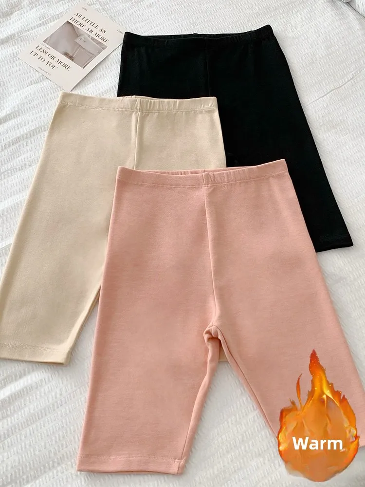 Warme, mit Fce gefütterte Se-Hose, hohe Taille, fünf Zoll, Slim-Fit-Basisschicht-Strumpfhose, reine Farbe, Innenbekleidung, Dervo-Hose