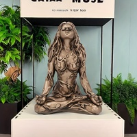 Goddess Statue, Gaia Statue, Mother Earth Nature, Moon Statue, Resin Witch Spirit Statue, Home Room Decoration, Garden Decoratio