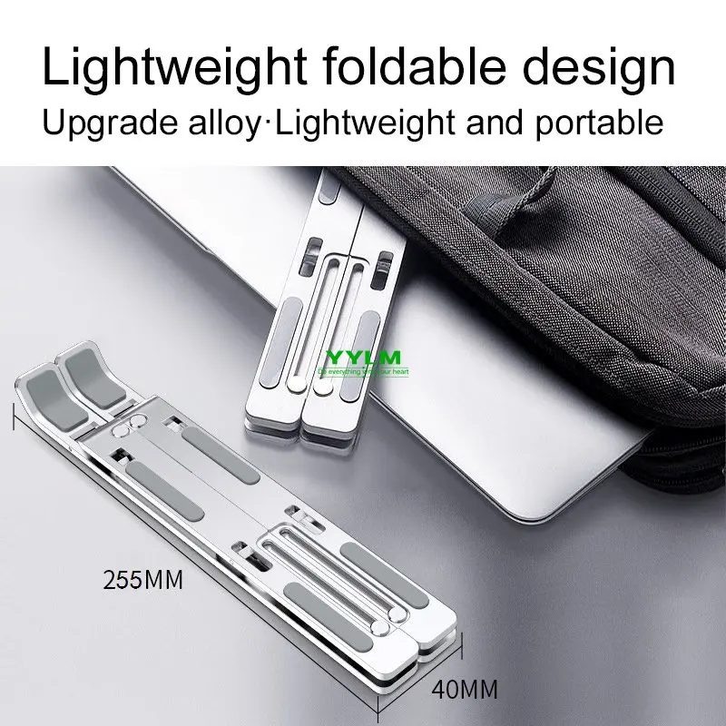 YYLM N3 Desktop Portable Aluminum Alloy Laptop Stand Foldable Heightened For iPad Bracket Notebook Metal Cooling Base In Stock