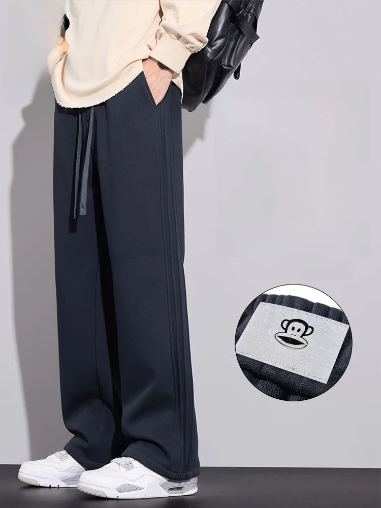 

PaulFrank Heavyweight Casual Pants Men's Spring New Straight Loose Drapey Sport Trousers Breathable Comfortable Straight Leg ...