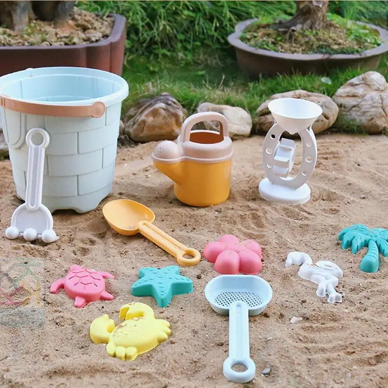 Kids Beach Sand Toys Set Sandbox Toy Set Of 12 Large Size Sandbox Toy Set Summer Beach Toys Enhance Hand-Eye Coordination For