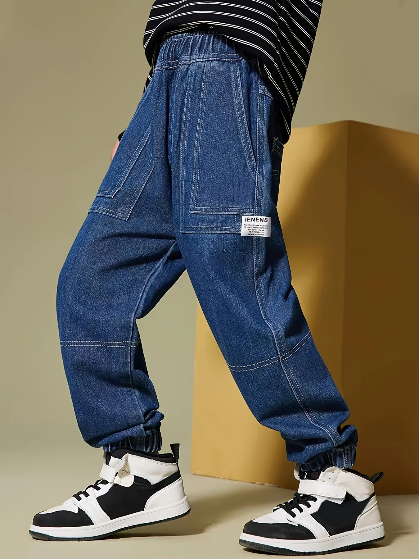 

IENENS Kids Boys Jeans Baby Clothes Classic Pants Children Denim Clothing Infant Boy Casual Bowboy Bottoms Trousers 5-11 Years