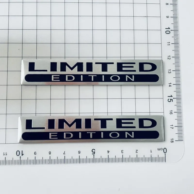 3D Metal Aluminium Silver Black Logo LIMITED EDITION Emblem Car Fender Badge Trunk Decal LIMITED EDITION Stikcer Accessories