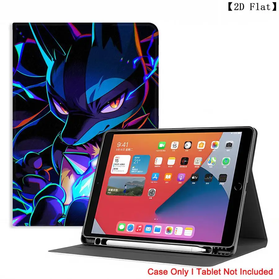 Cool Lucario Pokemons Case for Xiaomi Redmi Pad SE K Pad 8.8 9.7 12.4 Inch Pad 5 6 7 8 Pro Pad 6s Pro 7 Ultra With Pencil Holder