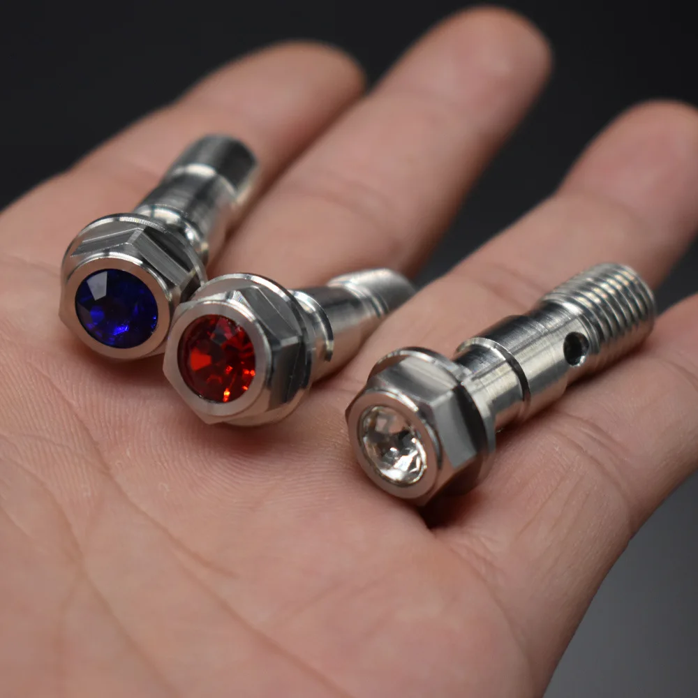 

3 Motorcycle Electric Brake with Diamond Embedded CNC Stainless Steel Oil Pipe Screw