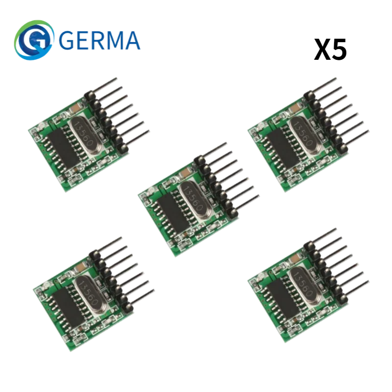 GERMA 5pc 433mhz Wireless Wide Voltage Coding Transmitter For 433 Mhz Remote Controls