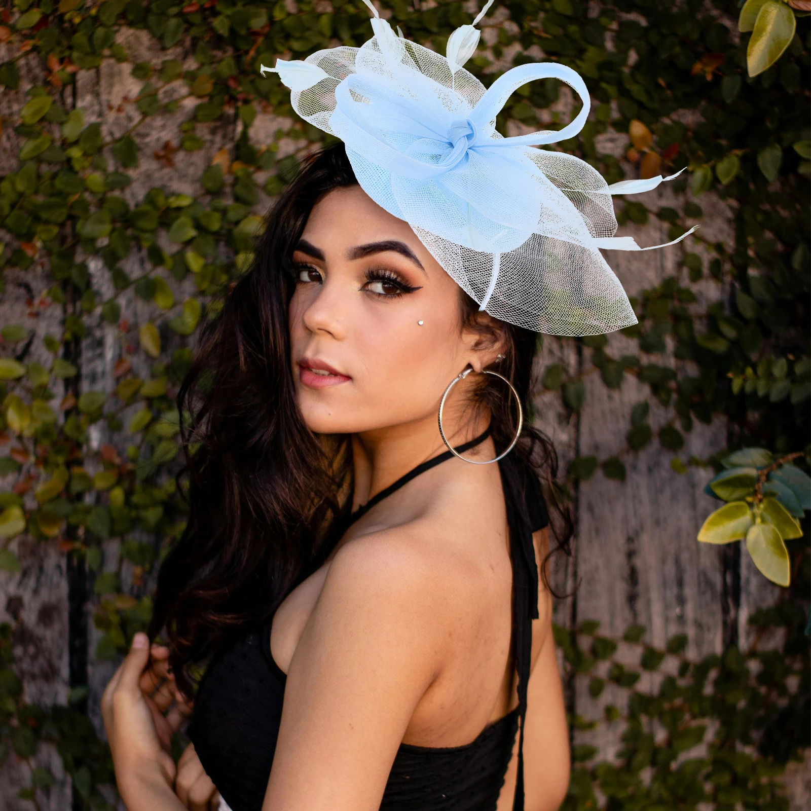 

Mesh Hair Accessories Headpiece for Bride Wedding Hat Fascinators Women Party Blue Lightweight Durable Decorative Tea Banquet