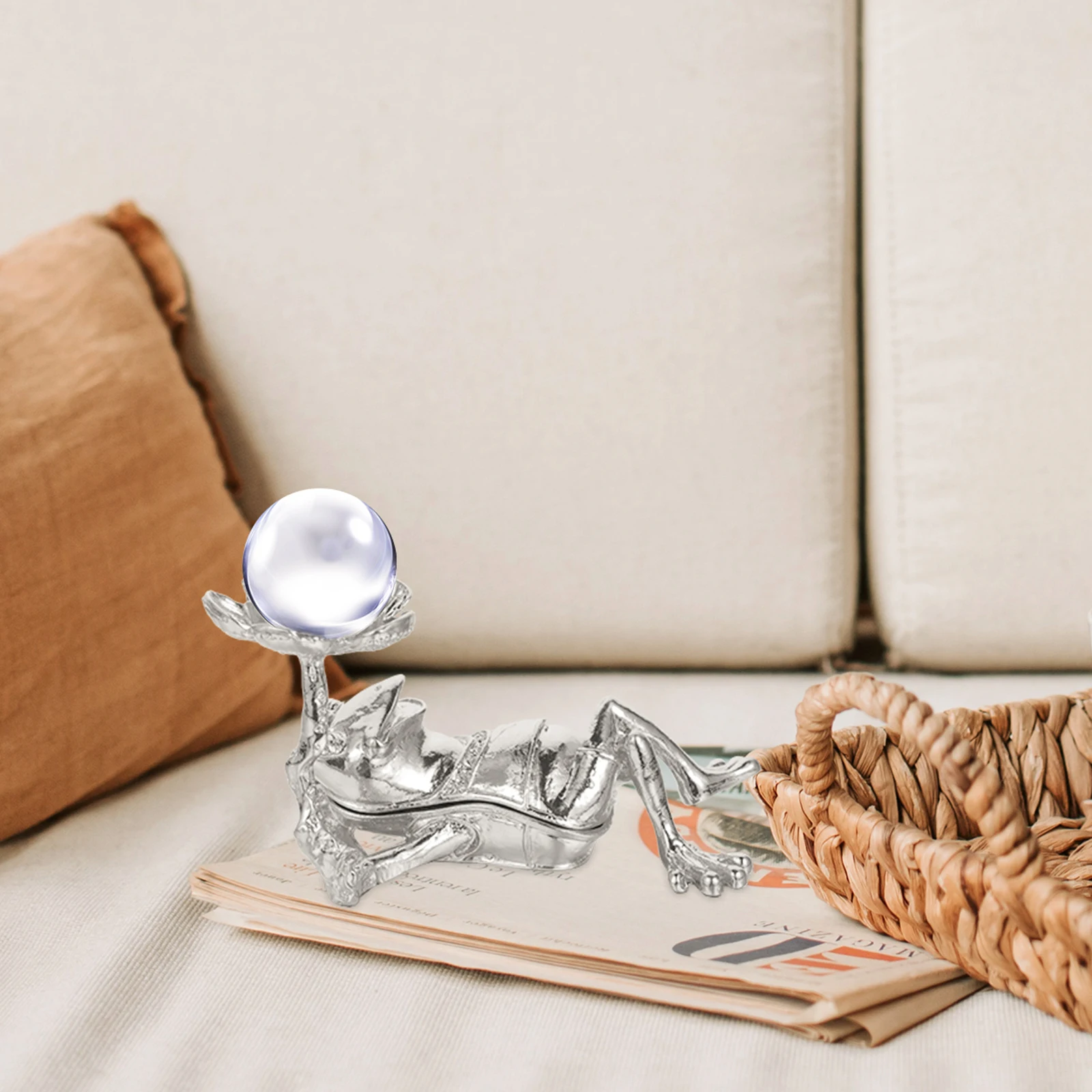 

Frog Decorative Piece Crystal Ball St Display Base Desktop Accessory Holder Alloy Support Rack Home Elegant Storage