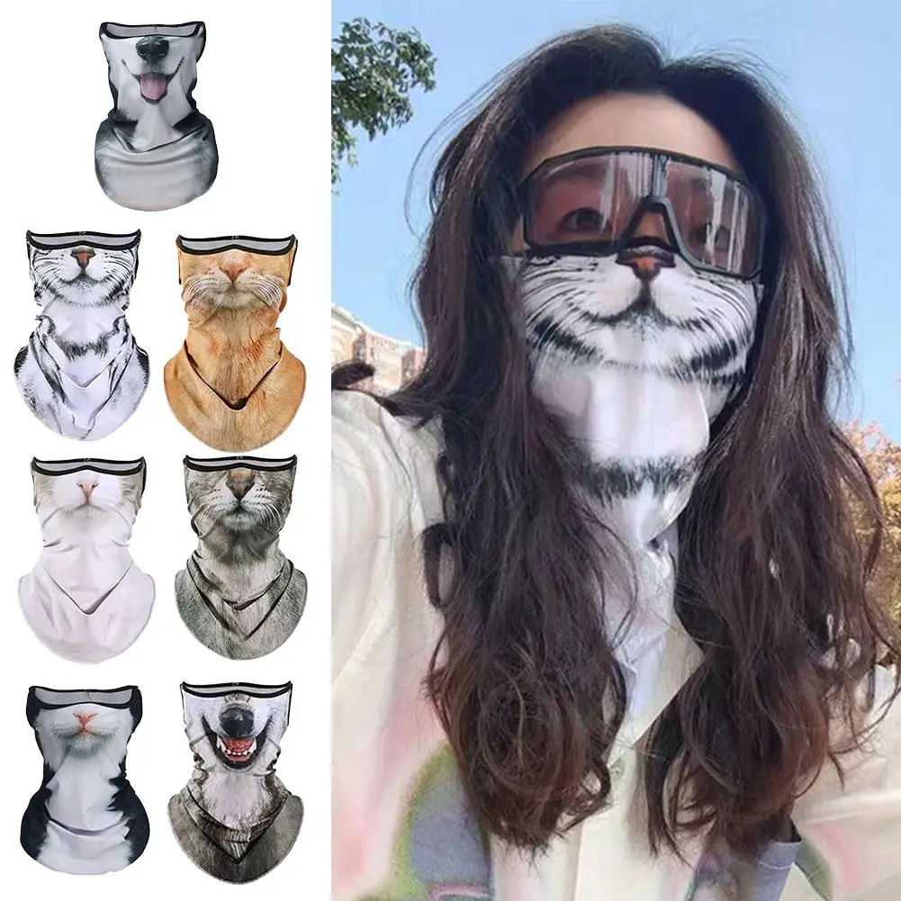Animal Balaclava Motorcycle Motocross Ski Snowboard Hat Helmet Liner Cat Dog Biker Neck Face Cap Cycling Sun Mask Headgear