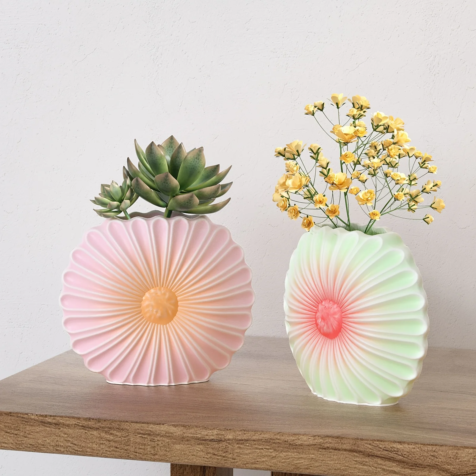 Irregular Half-Circle Silicone Mold with Stand for Sunflower Plant Pots | DIY Craft Mold for Plaster, Concrete and Resin - view 5