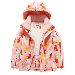 Thickened waterproof and warm new children's skiing clothes for boys and girls, snow country tourism skiing equipment