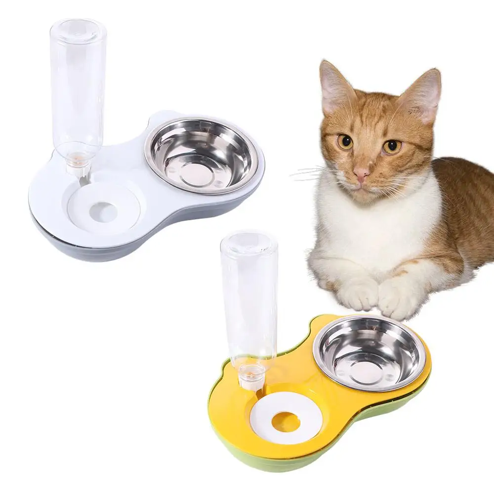 

Large Capacity Detachable Pet Bowls PP Double Dog Feeding Bowl Anti-knockover Automatic Water Dispenser Dog/Cat